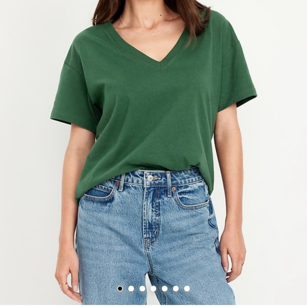 Old Navy Forest Green V-Neck Tee